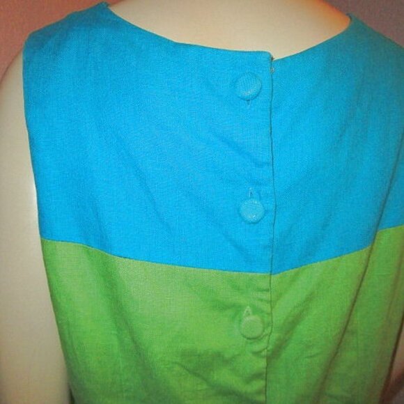 Vintage U2 Linen Tunic Top Size M Embroidered Firefly Sleeveless 70s Artsy Boho - Picture 9 of 9
